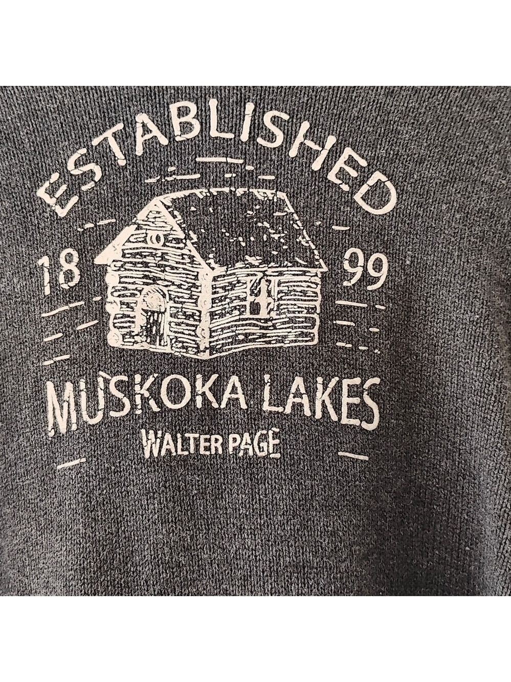 BRUZER 100% Cotton Gray Muskoka Lakes Hoodie Size Medium - Picture 4 of 6